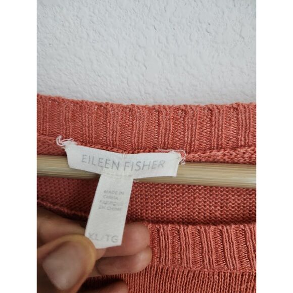 Eileen Fisher 100% Organic Linen Sweater in Terracotta | Size XL - Picture 4 of 9